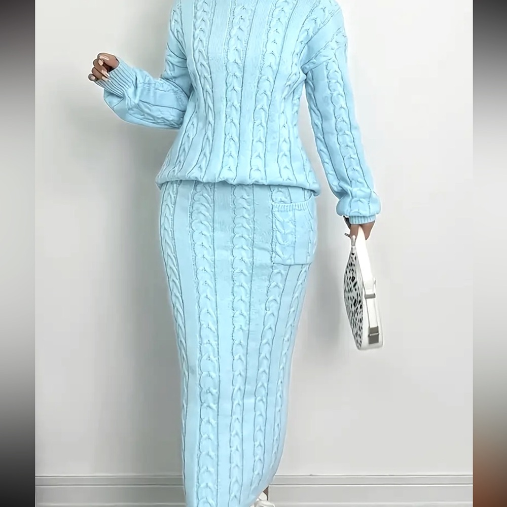 Temperament light nature style knitted two pcs
